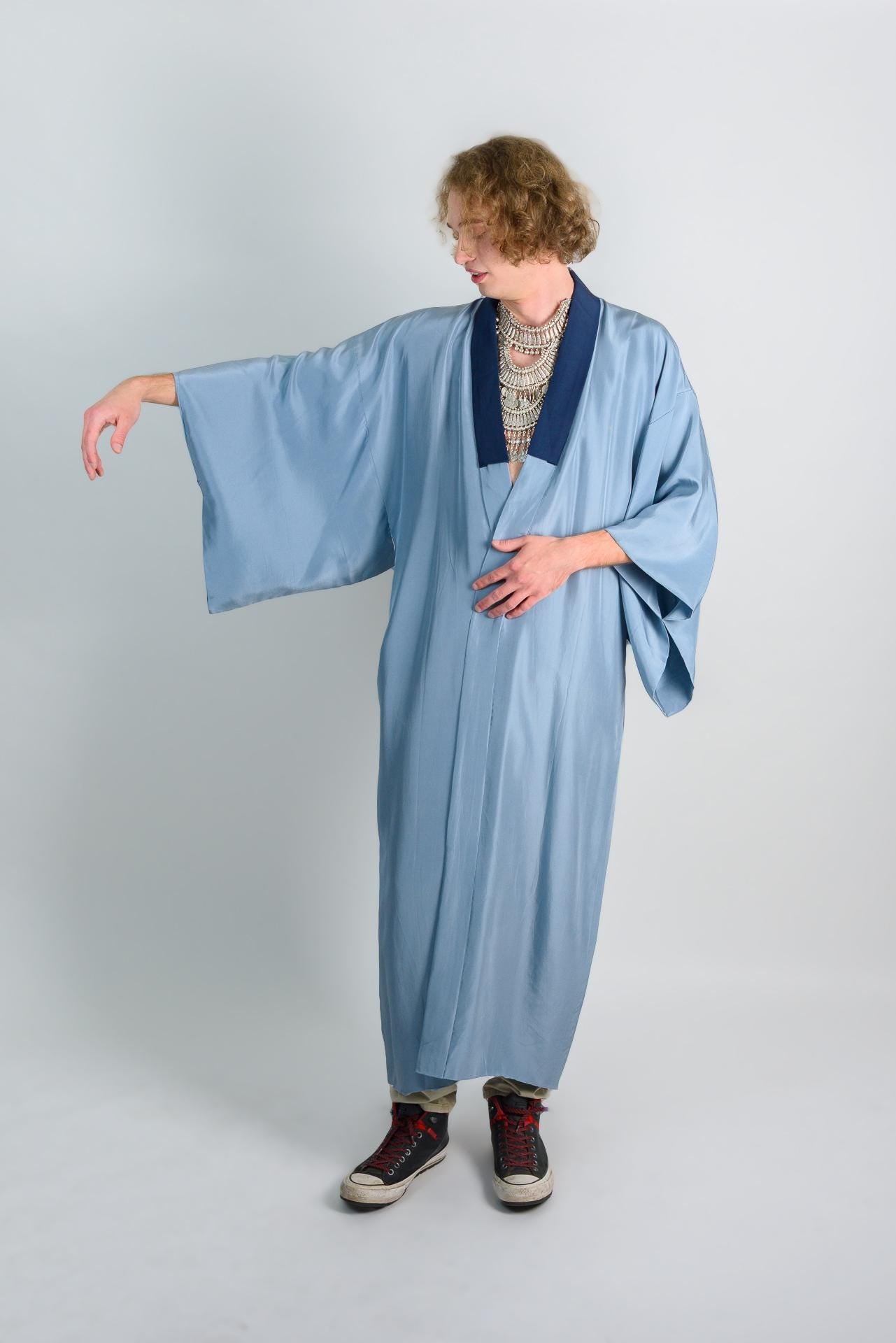 Celestial Bridge Kimono Robe | Japanese Indigo Handmade Fashion