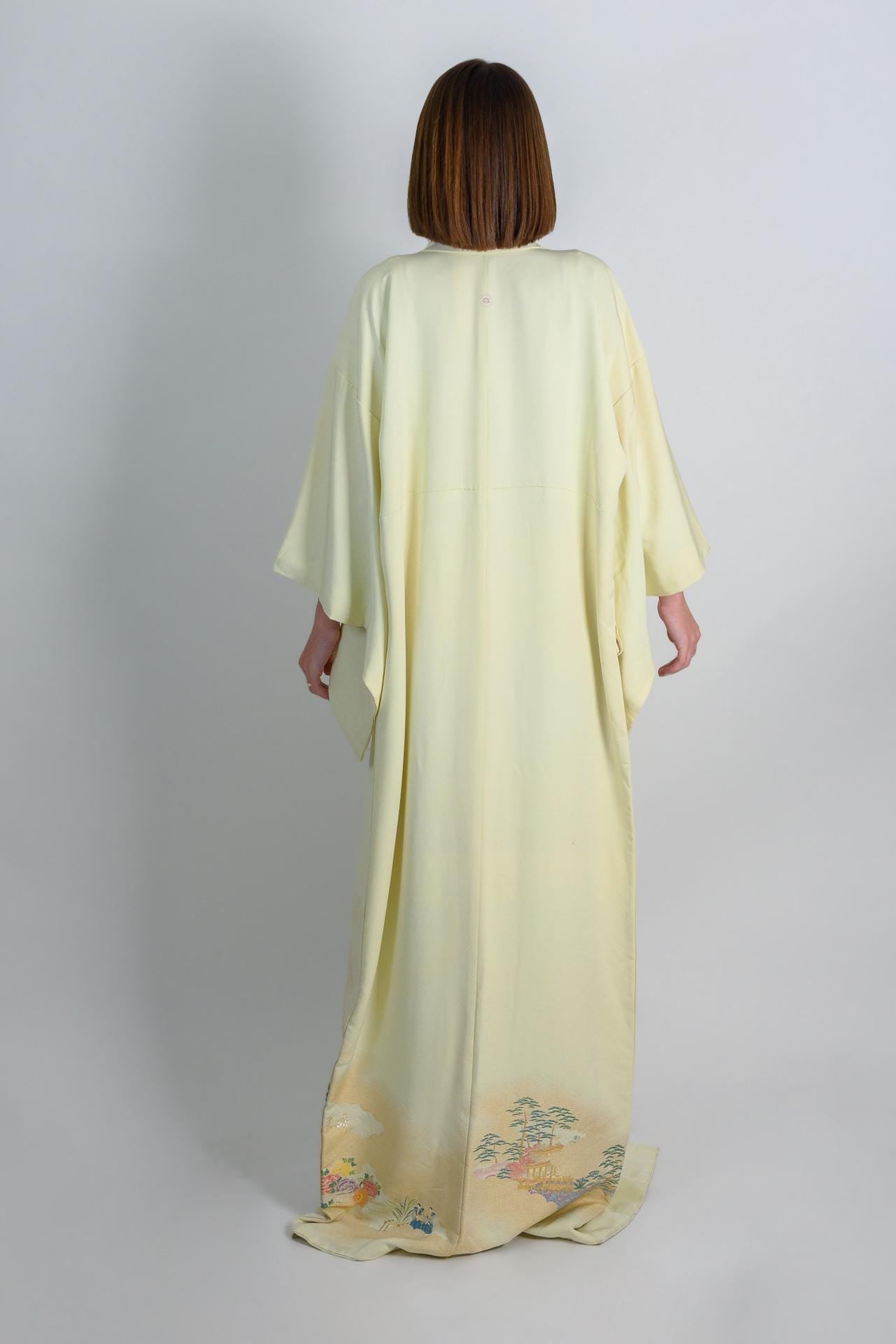 Handmade Silk Kimono Robe: Japanese Festival Carriage Design