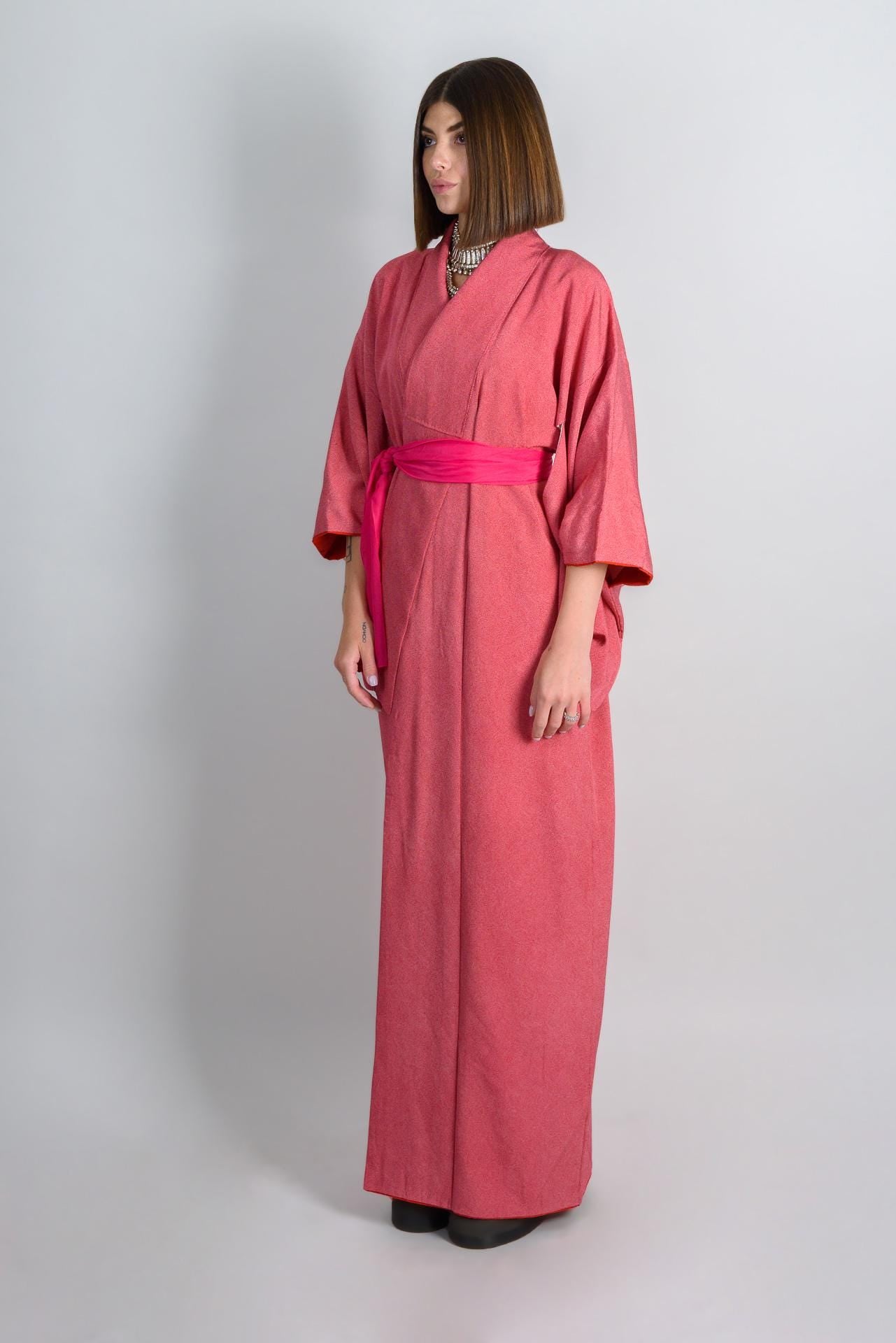 Sunset Silk Kimono Robe | Japanese Boho Festival Fashion