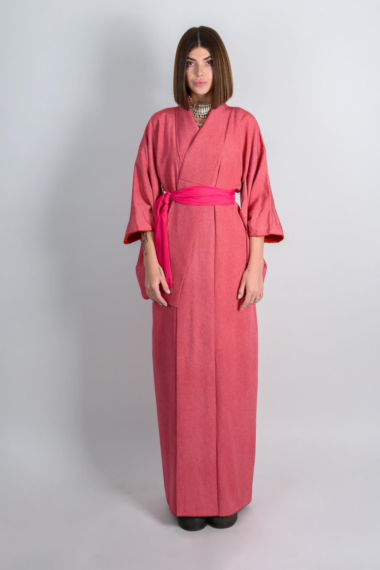 Sunset Silk Kimono Robe | Japanese Boho Festival Fashion