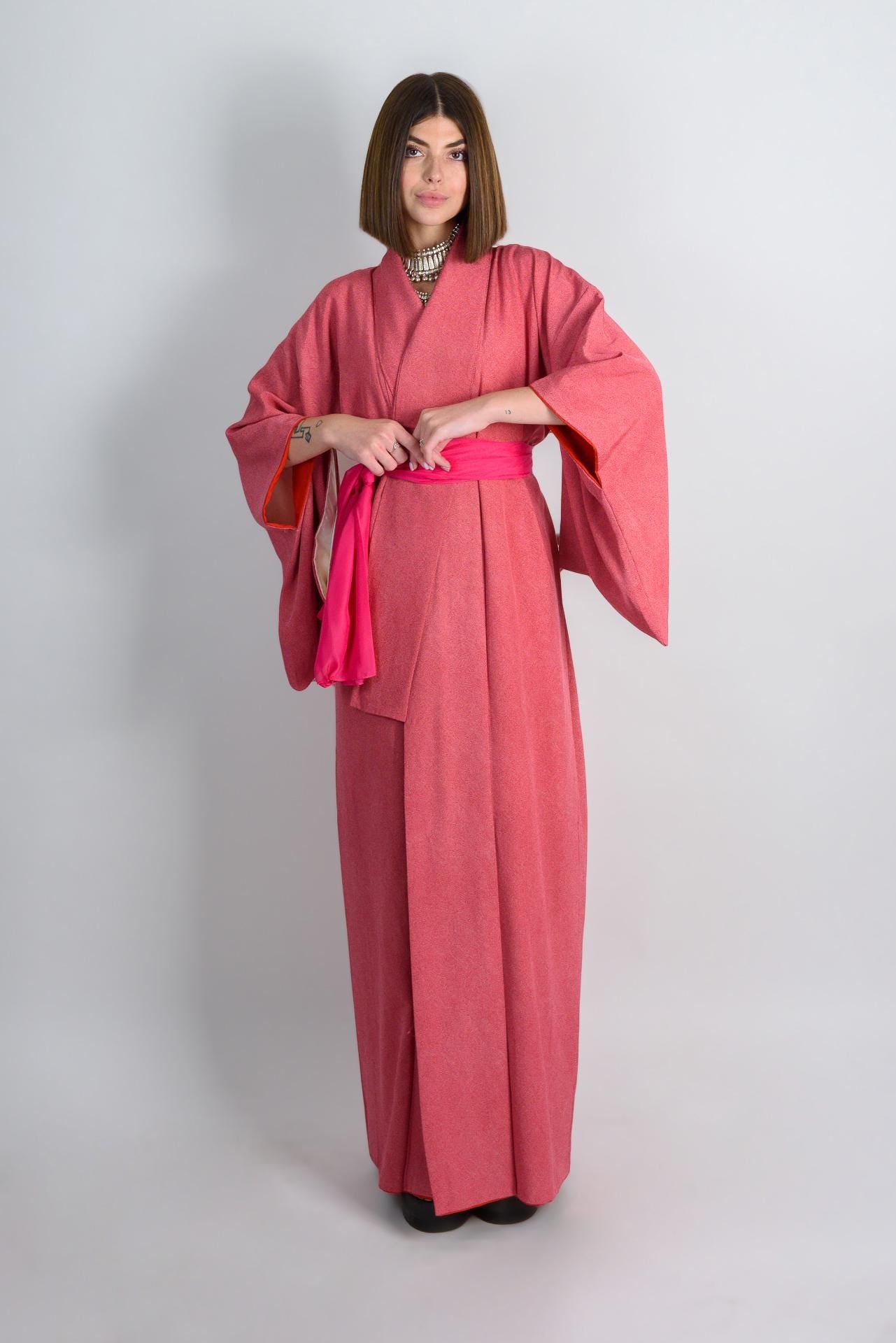 Sunset Silk Kimono Robe | Japanese Boho Festival Fashion