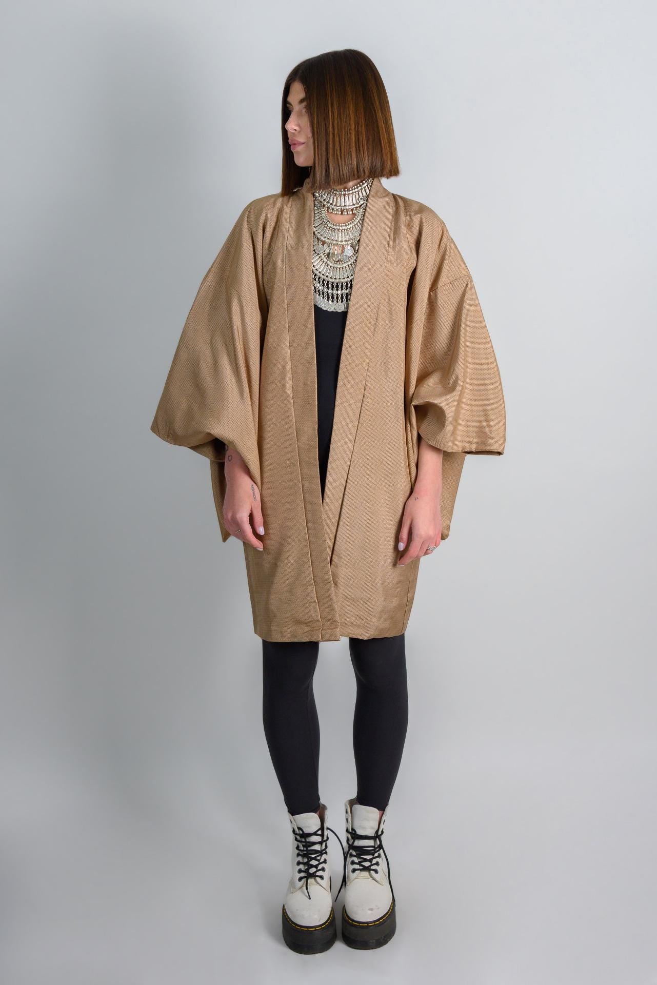 Champagne Gold Haori Kimono | Japanese Boho Jacket