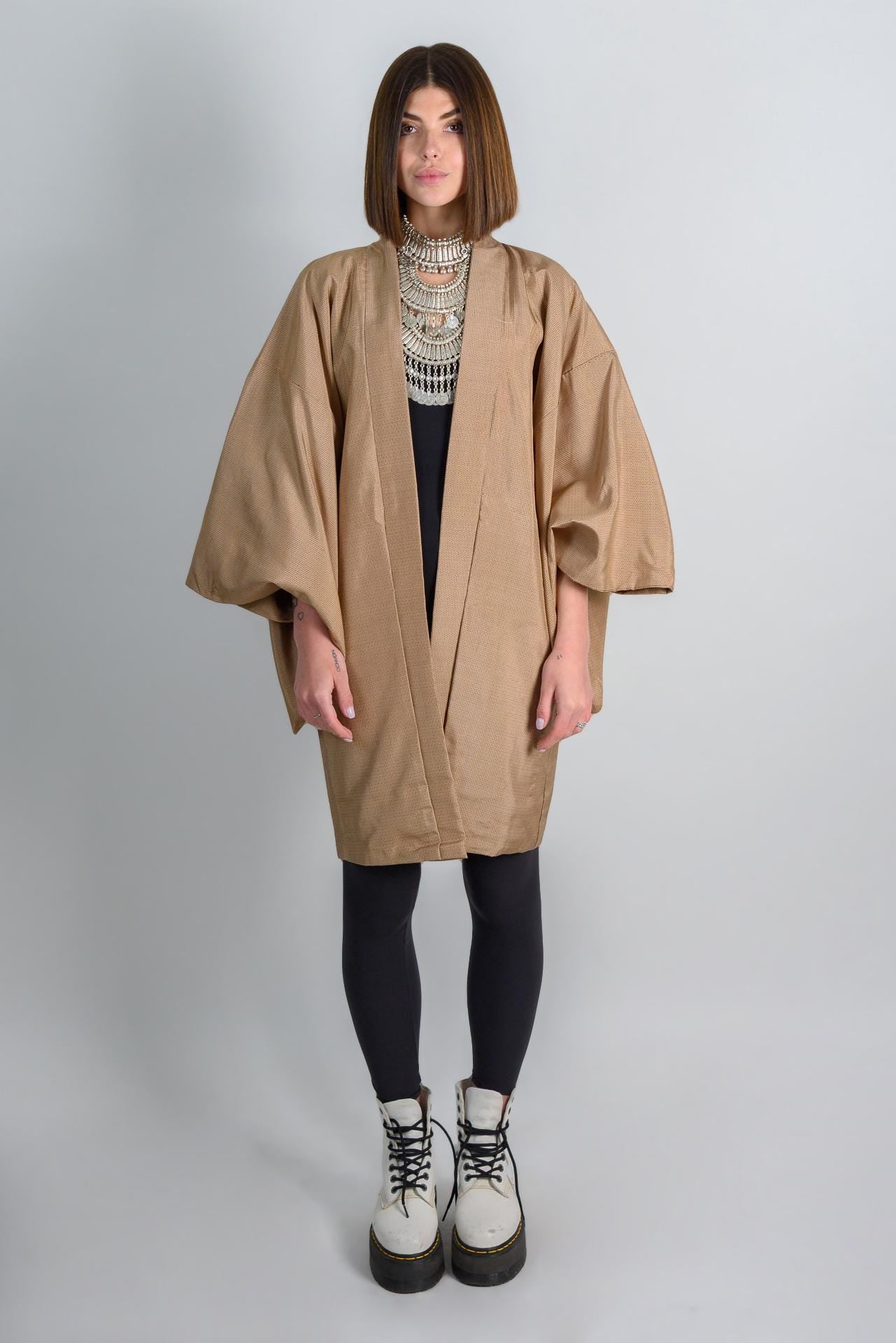 Champagne Gold Haori Kimono | Japanese Boho Jacket