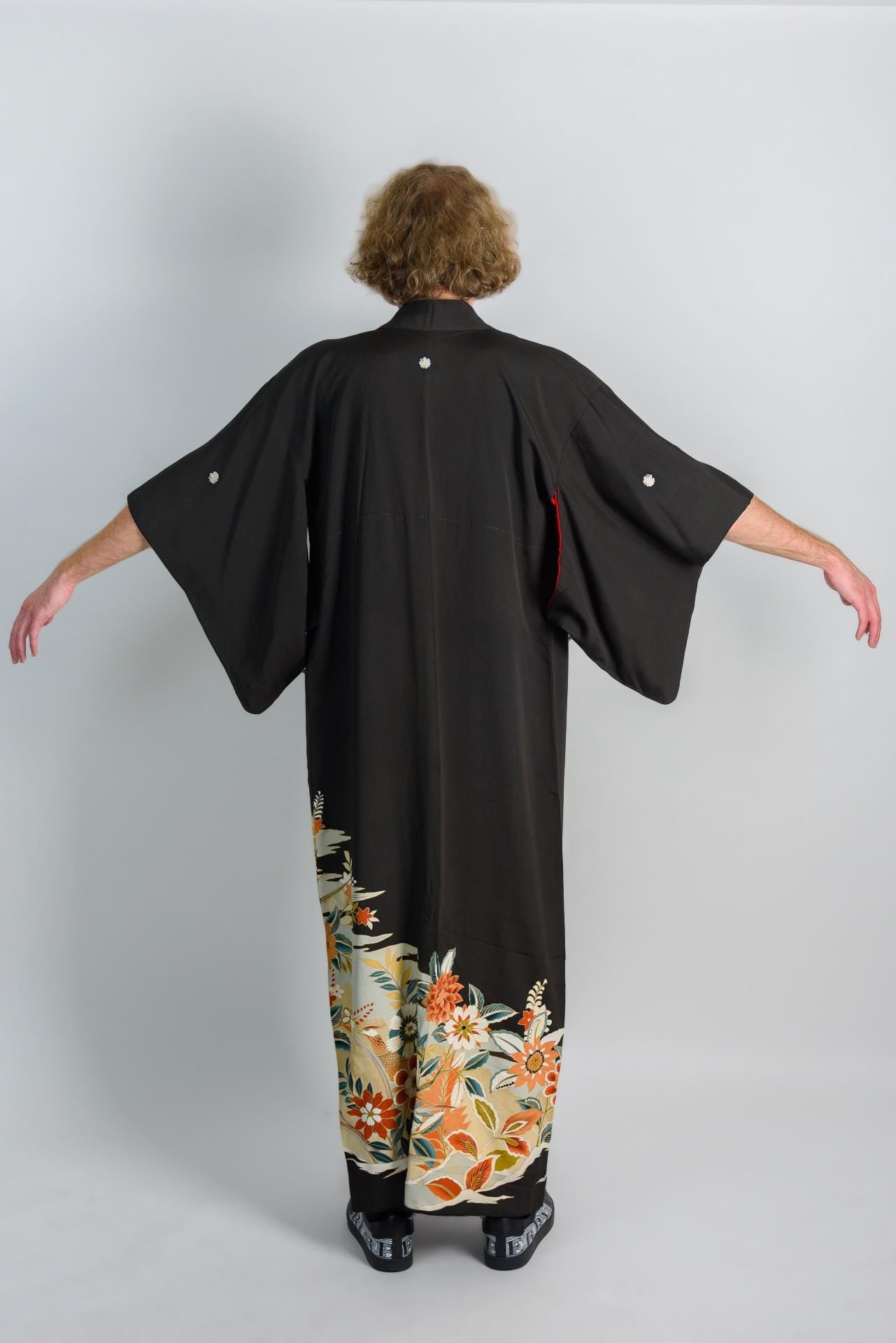 Phoenix Blossom Kimono | Handmade Japanese Montsuki Robe