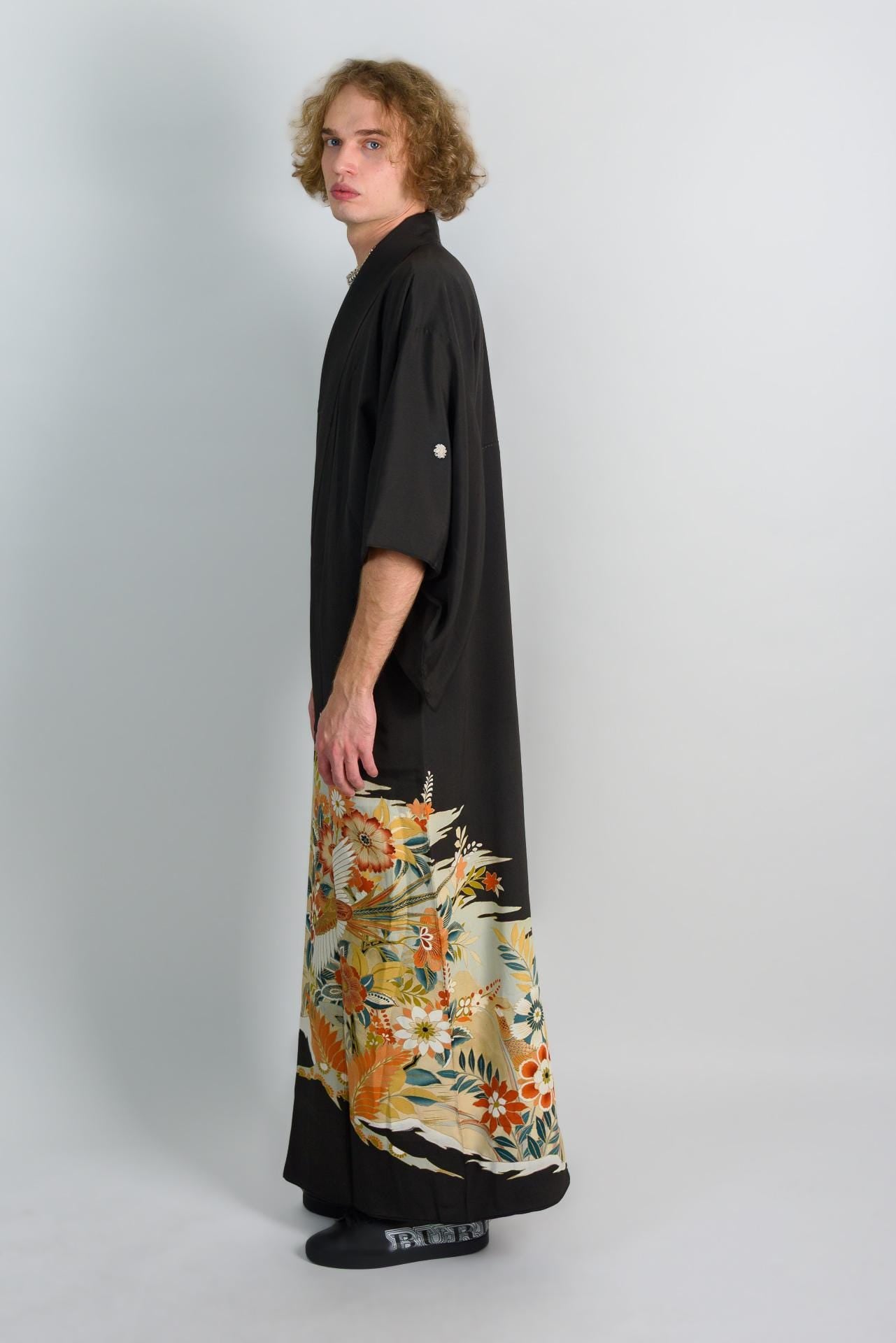 Phoenix Blossom Kimono | Handmade Japanese Montsuki Robe