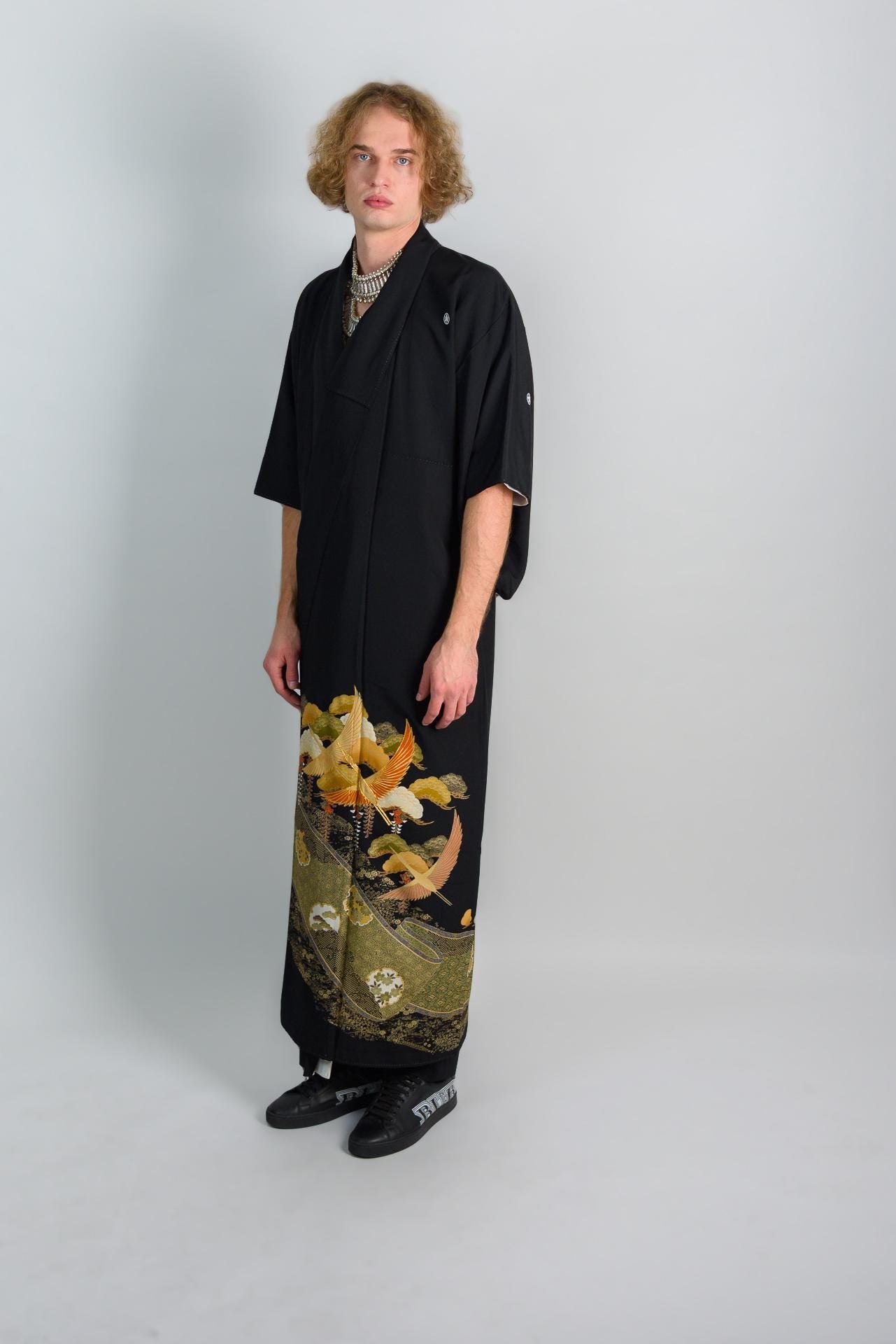 Montsuki Kimono | Japanese Crane Robe, Handmade in Japan
