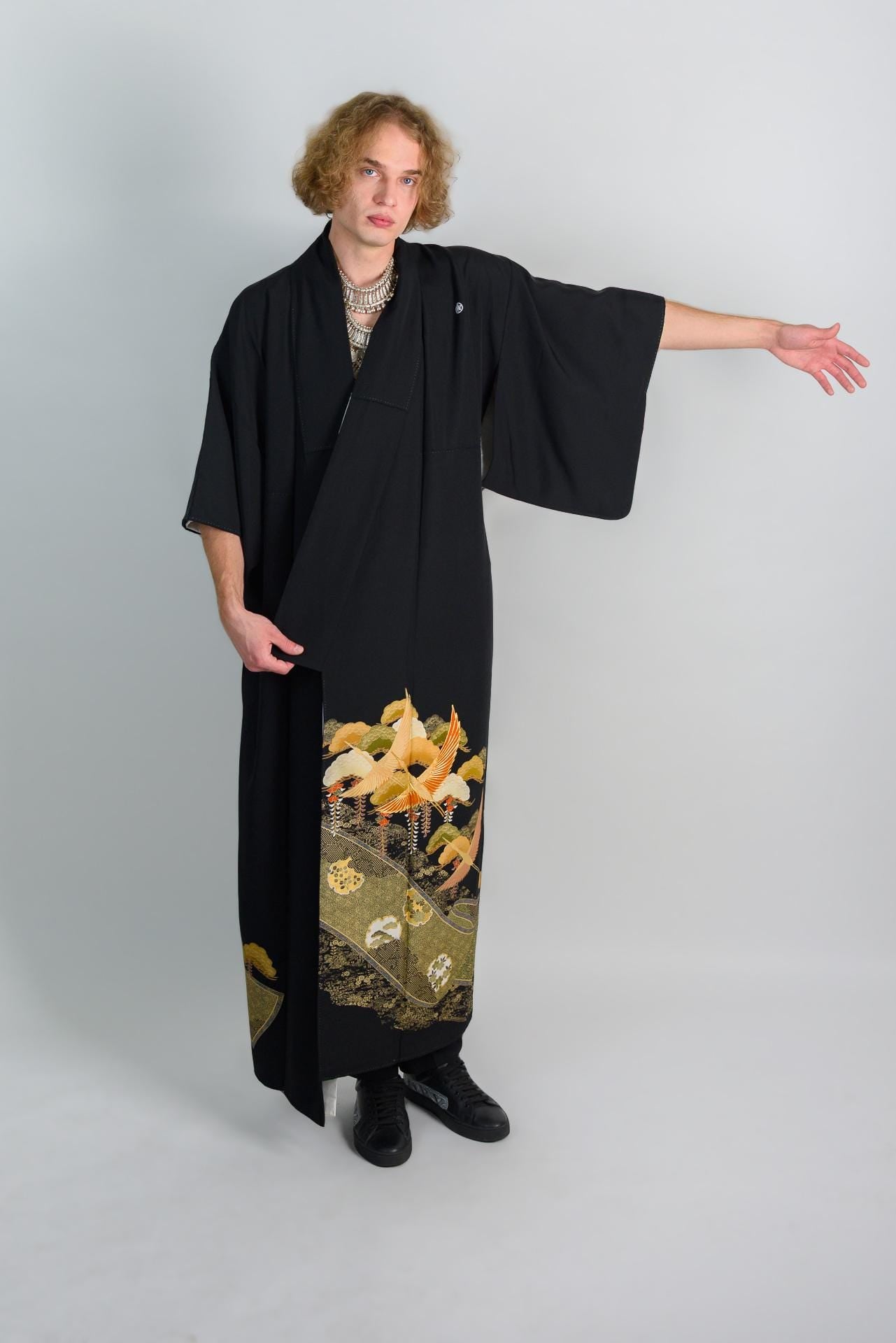 Montsuki Kimono | Japanese Crane Robe, Handmade in Japan