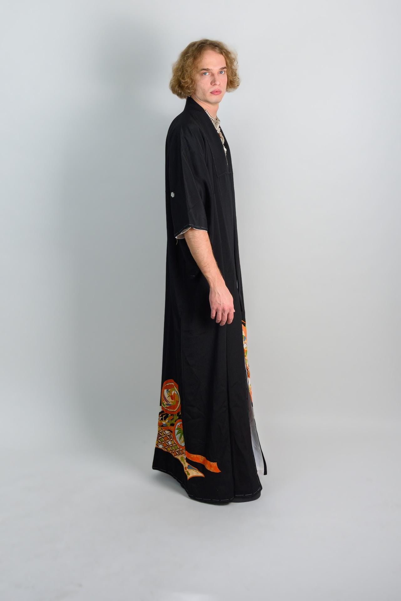 Handmade Japanese Kimono: Oracle Fire Mystic Boho Robe