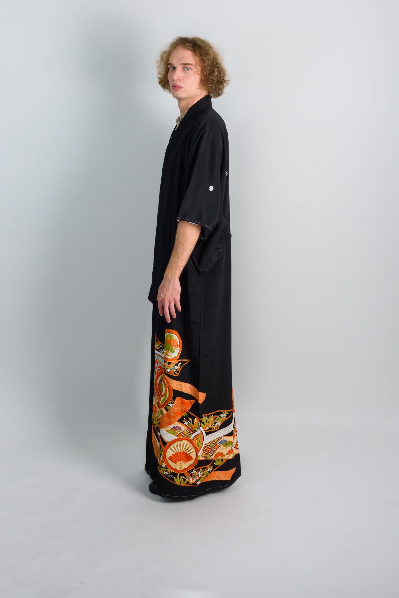 Handmade Japanese Kimono: Oracle Fire Mystic Boho Robe