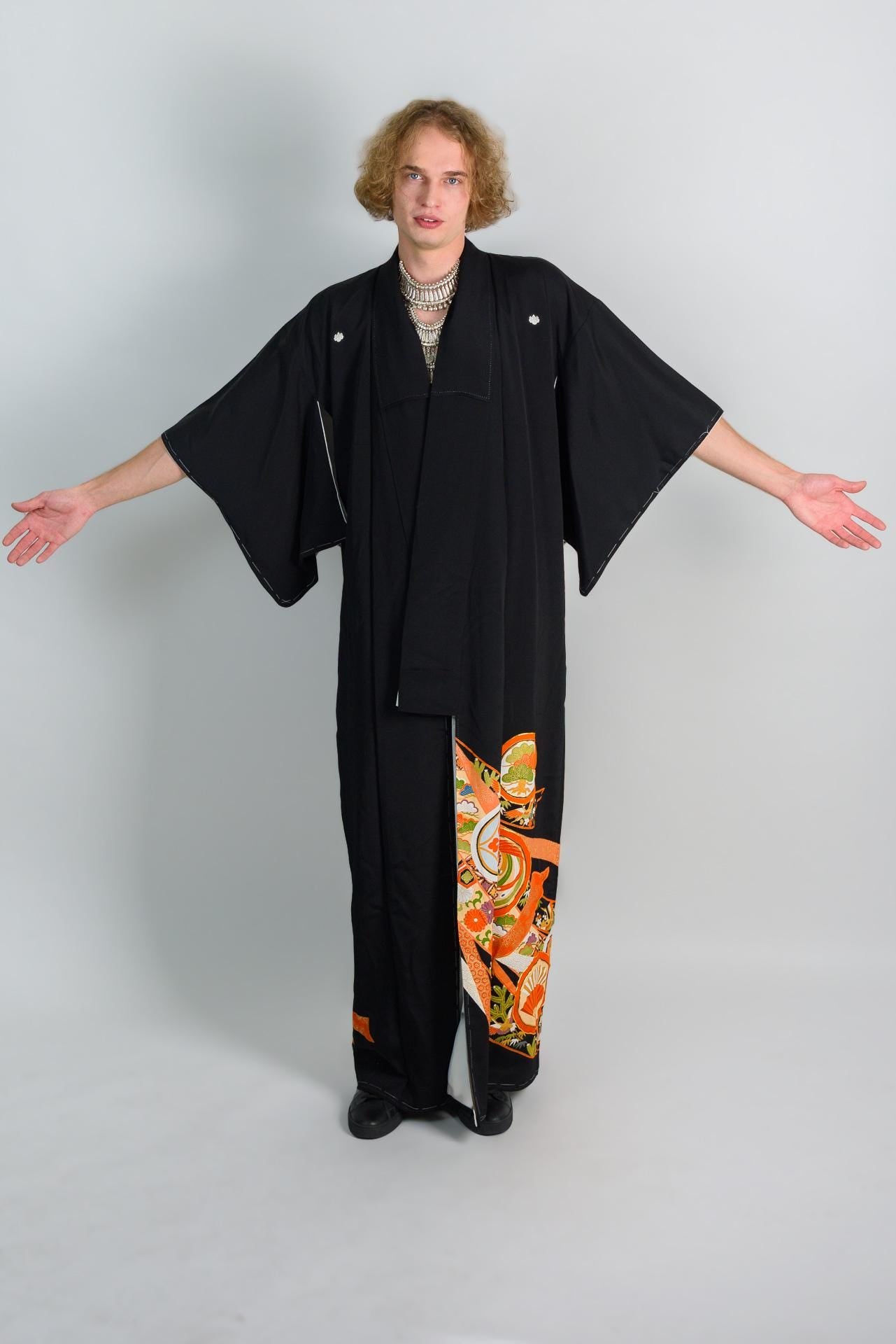 Handmade Japanese Kimono: Oracle Fire Mystic Boho Robe
