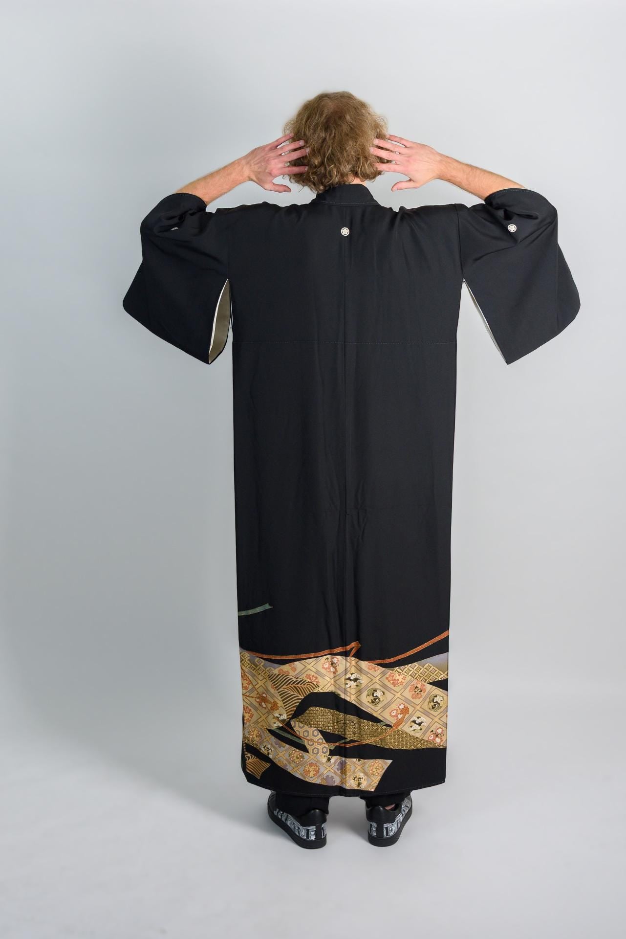 Mens Black Kimono Robe | Golden Oracle, Japanese Festival Wear
