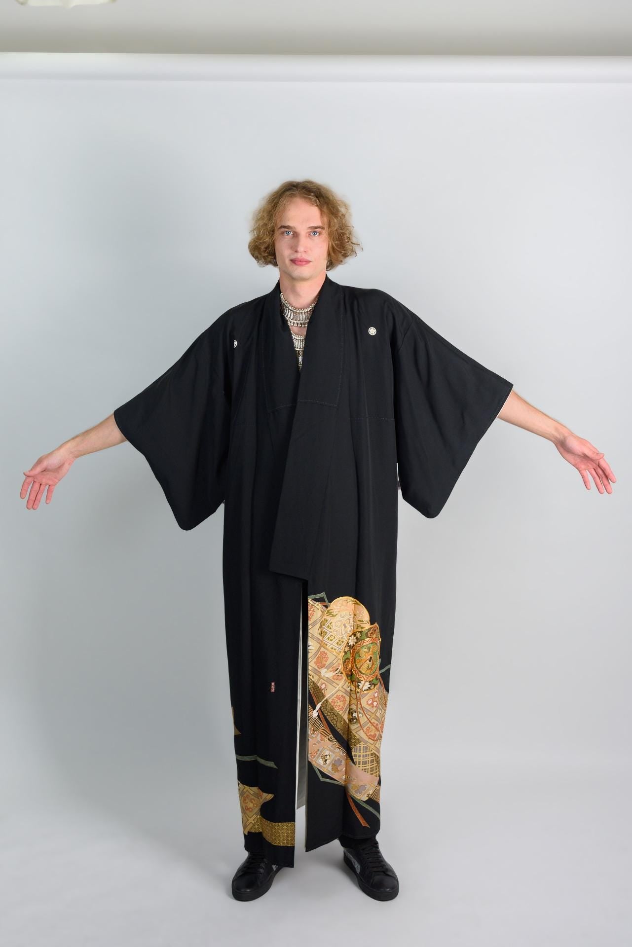 Mens Black Kimono Robe | Golden Oracle, Japanese Festival Wear