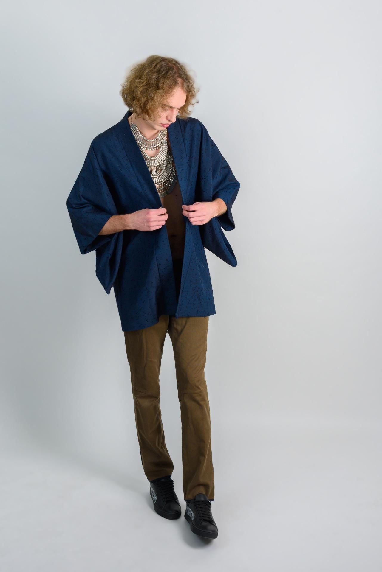 Midnight Ink Haori (羽織 – haori) – Japanese Men’s Short Kimono Jacket