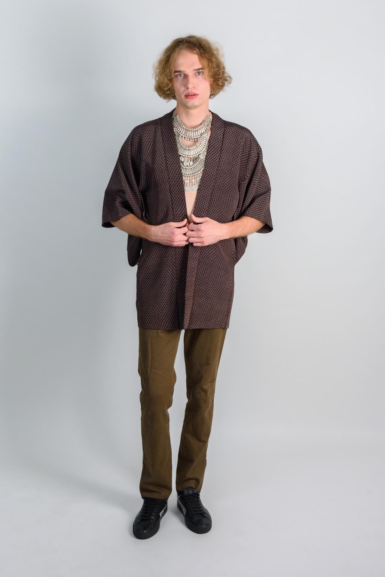 Earth Ember Haori (羽織 – haori) – Japanese Men’s Short Kimono Jacket