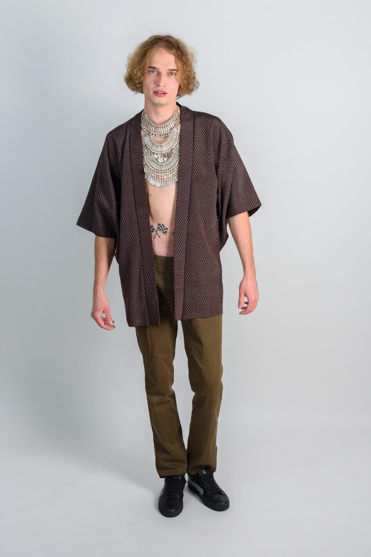 Earth Ember Haori (羽織 – haori) – Japanese Men’s Short Kimono Jacket