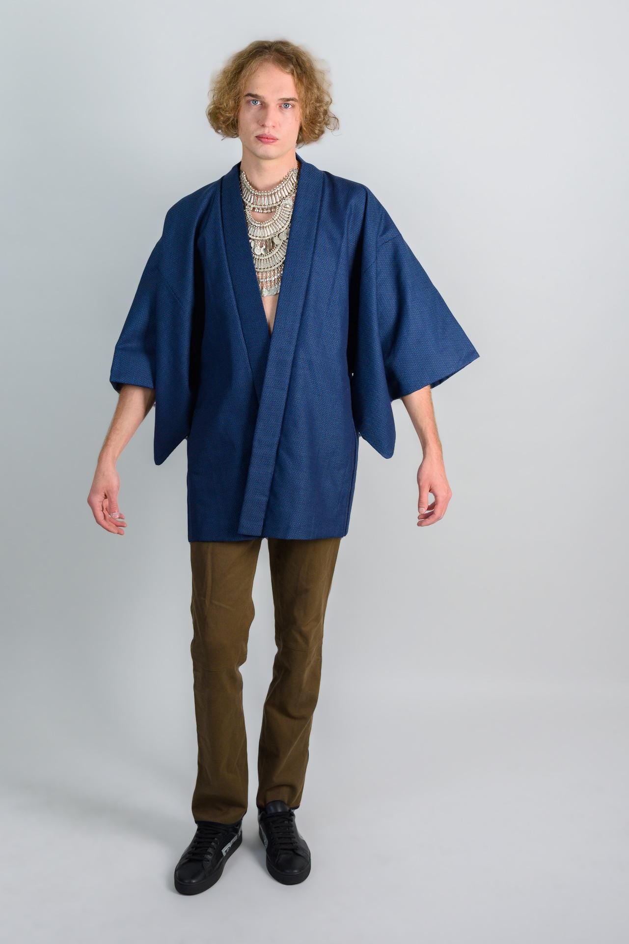 Midnight Indigo Haori (羽織 – haori) – Men’s Japanese Kimono Jacket