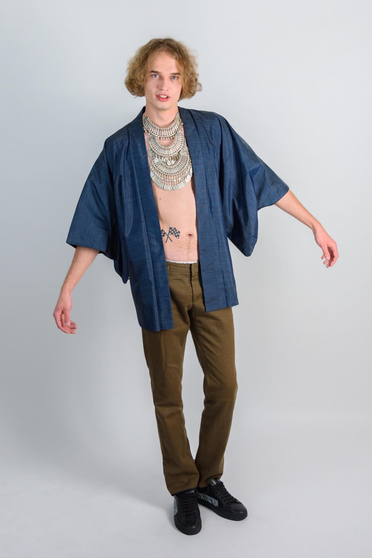 Midnight Ink Haori (羽織 – haori) – Japanese Men’s Kimono Jacket