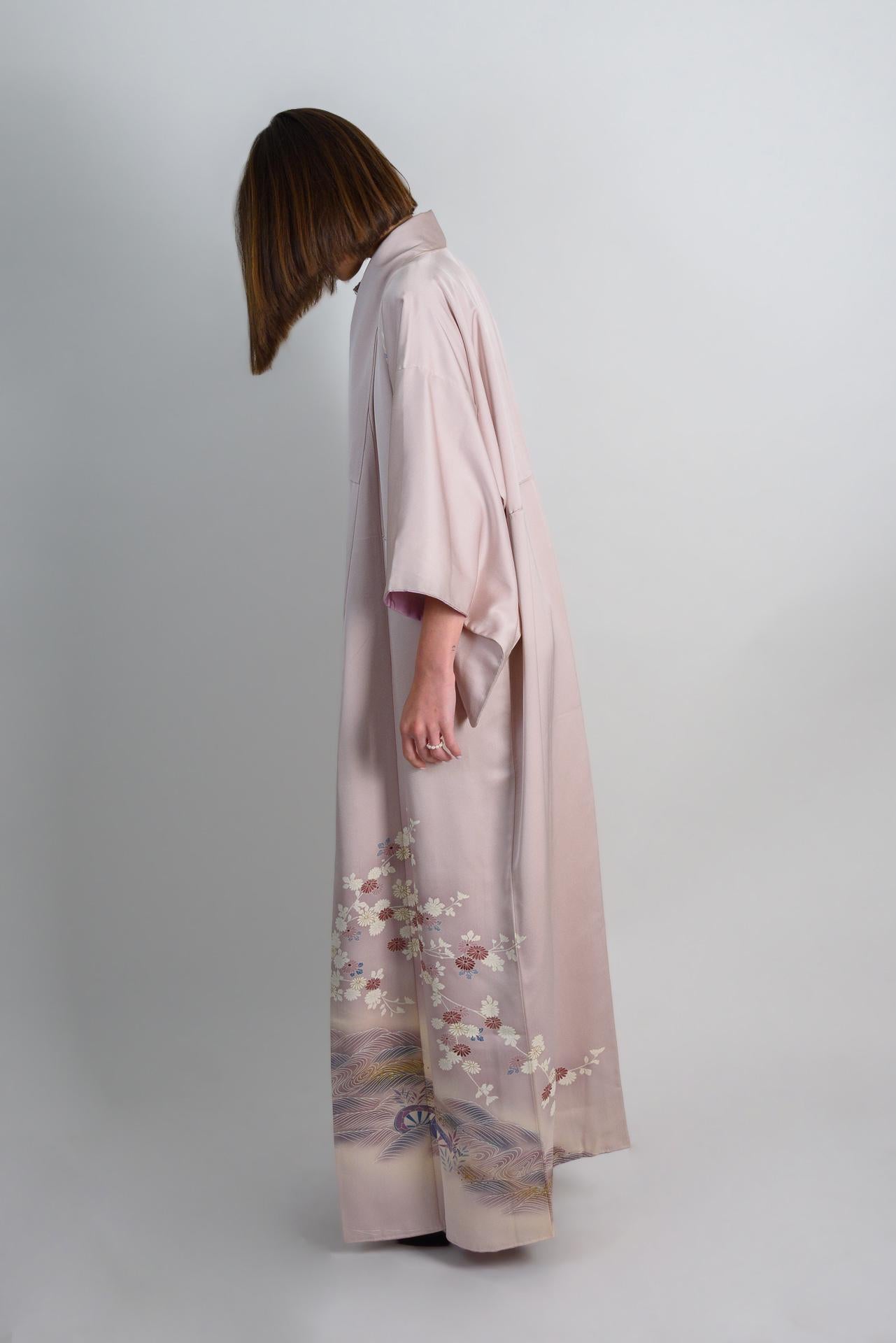 Handmade Silk Kimono Robe: Mystic Blossom Japanese Fashion