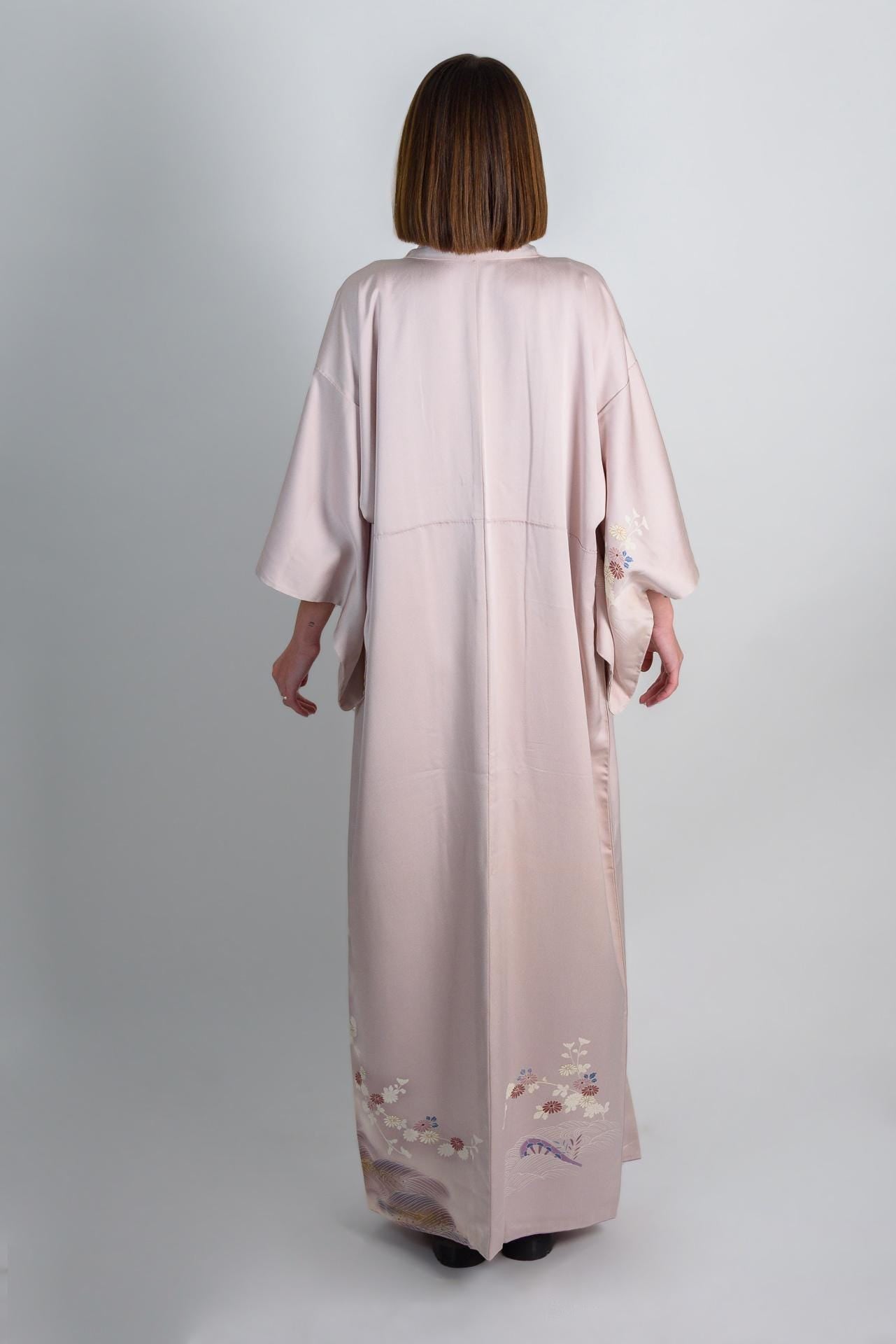 Handmade Silk Kimono Robe: Mystic Blossom Japanese Fashion