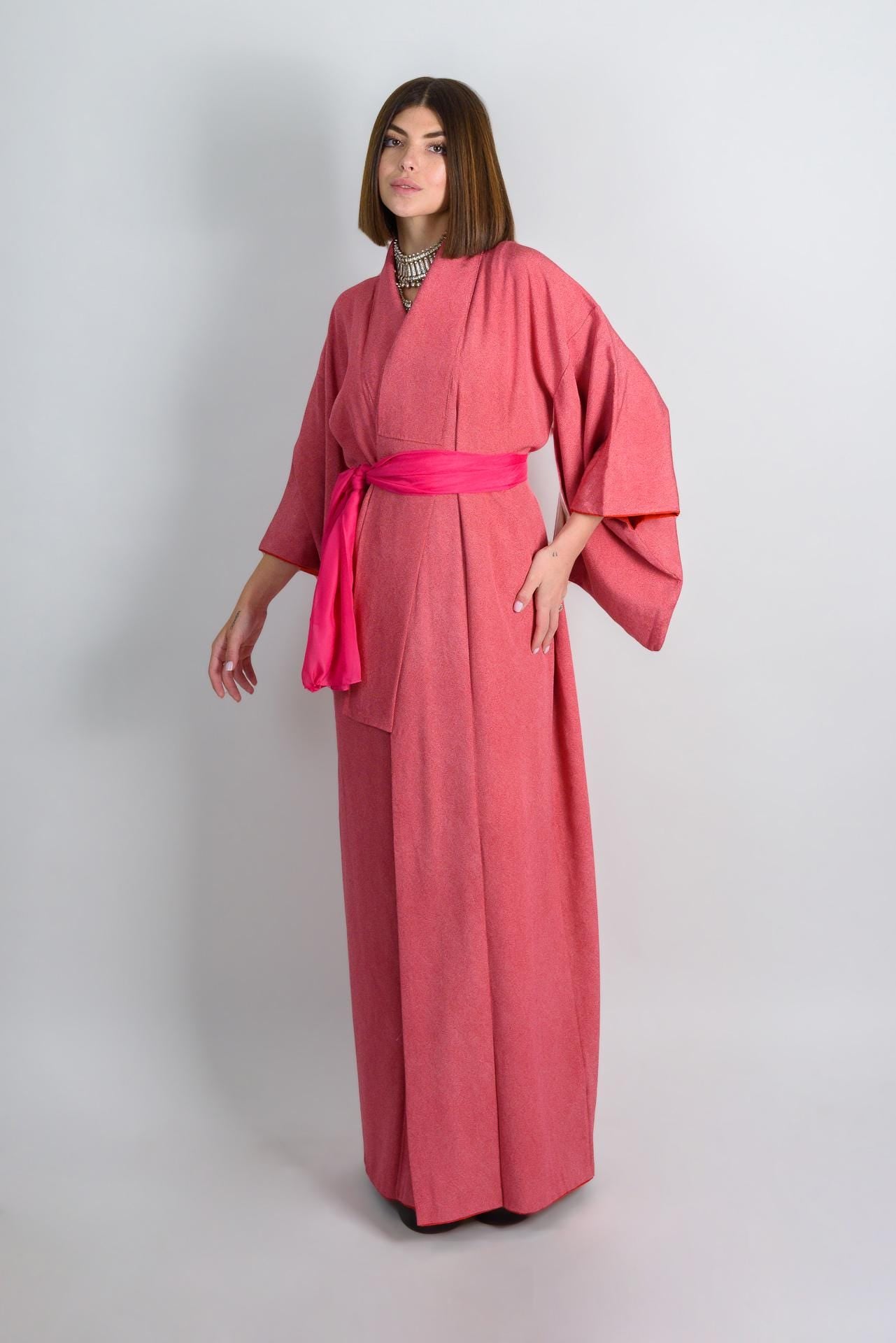 Sunset Silk Kimono Robe | Japanese Boho Festival Fashion