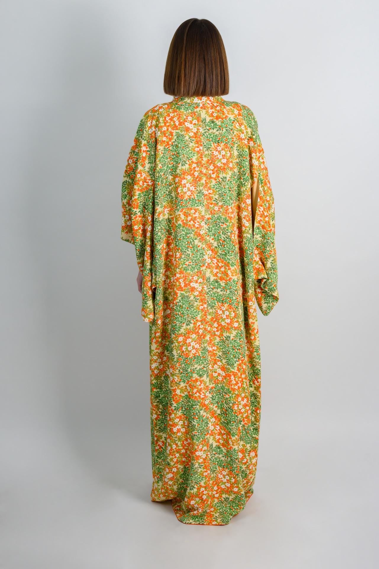 Handmade Japanese Silk Kimono Robe | Floral Boho Festival Outfit