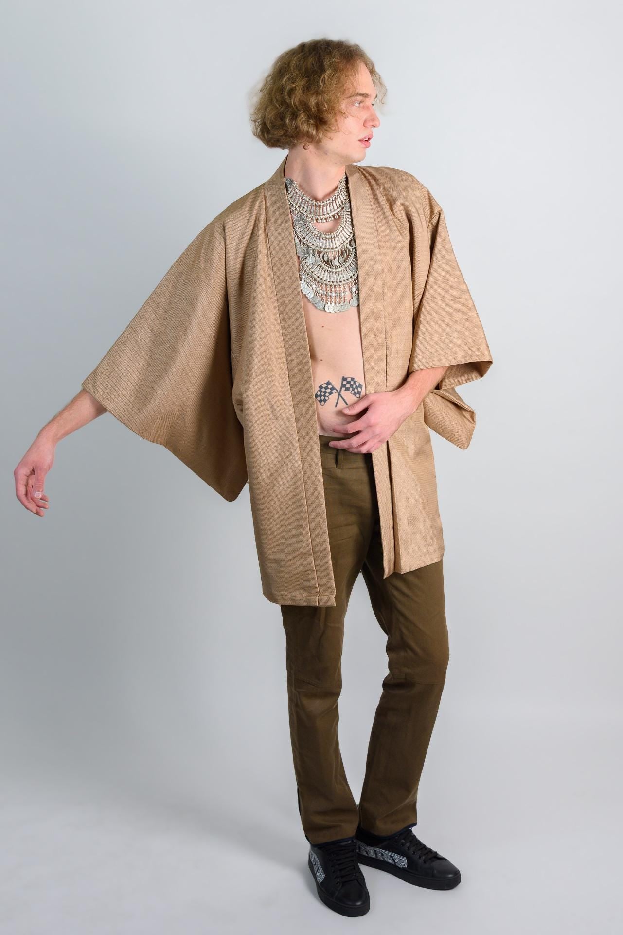 Champagne Gold Haori Kimono | Japanese Boho Jacket
