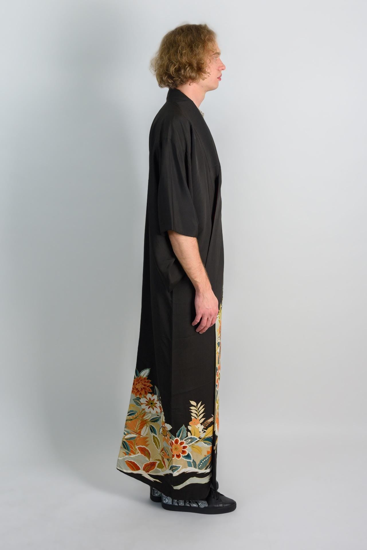 Phoenix Blossom Kimono | Handmade Japanese Montsuki Robe
