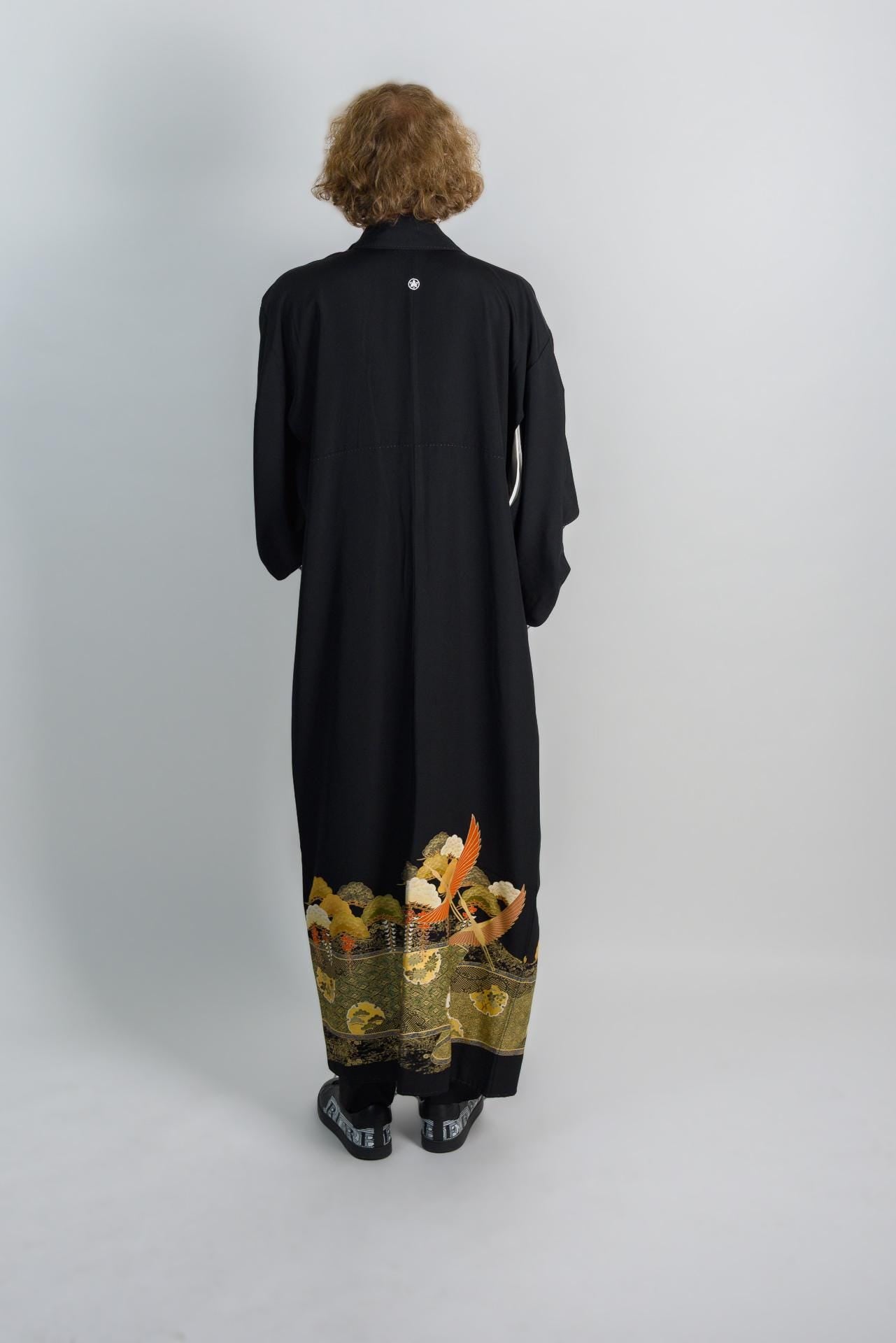 Montsuki Kimono | Japanese Crane Robe, Handmade in Japan