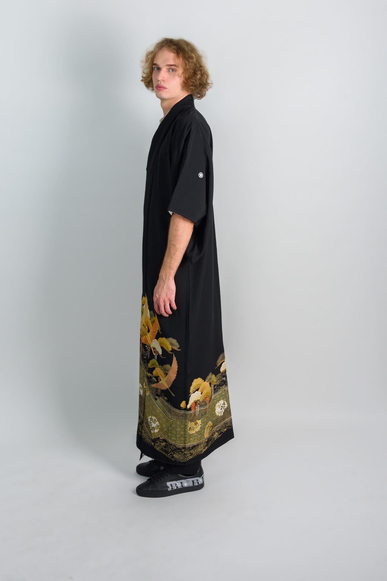 Montsuki Kimono | Japanese Crane Robe, Handmade in Japan
