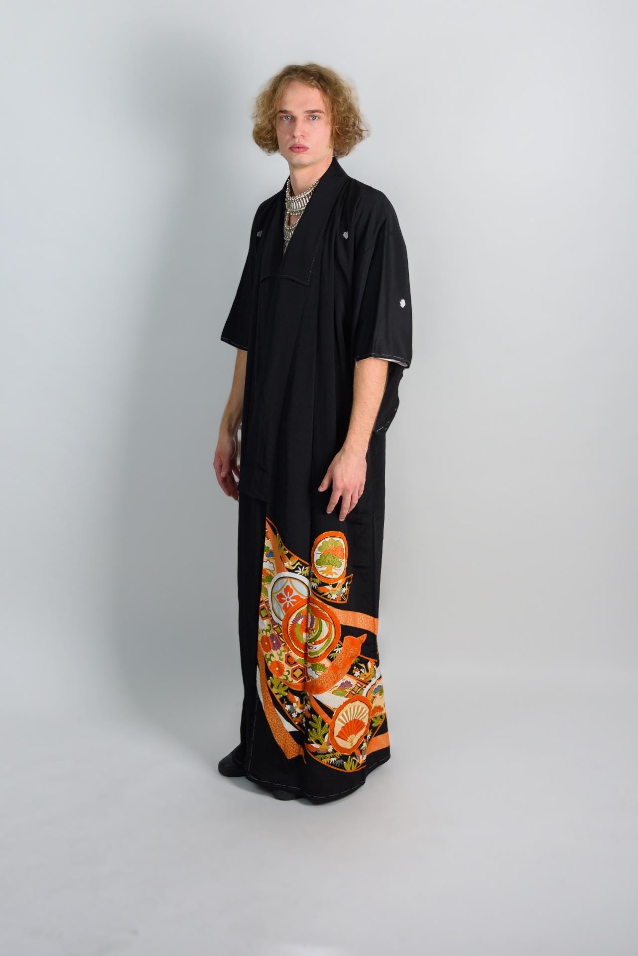 Handmade Japanese Kimono: Oracle Fire Mystic Boho Robe