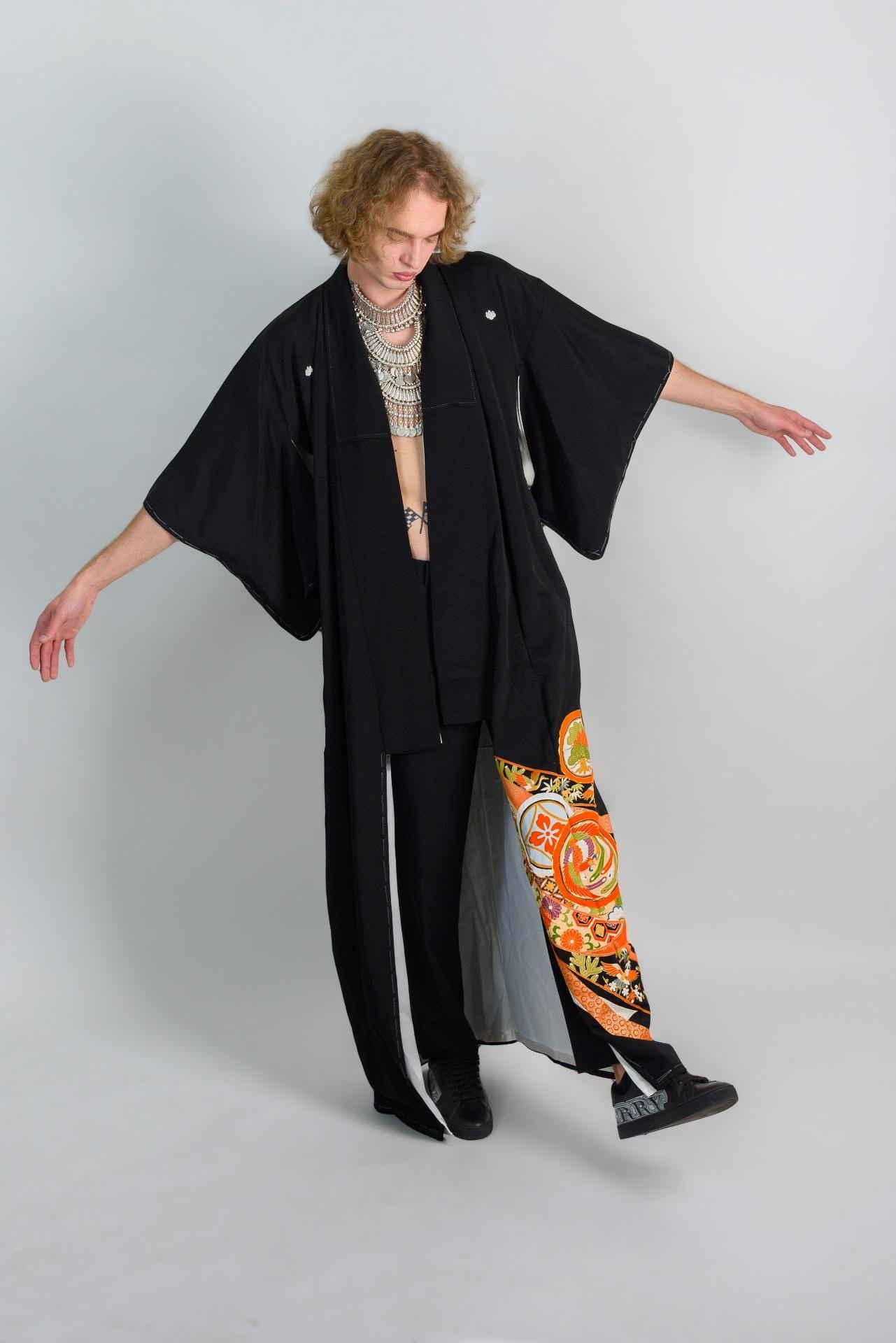 Handmade Japanese Kimono: Oracle Fire Mystic Boho Robe