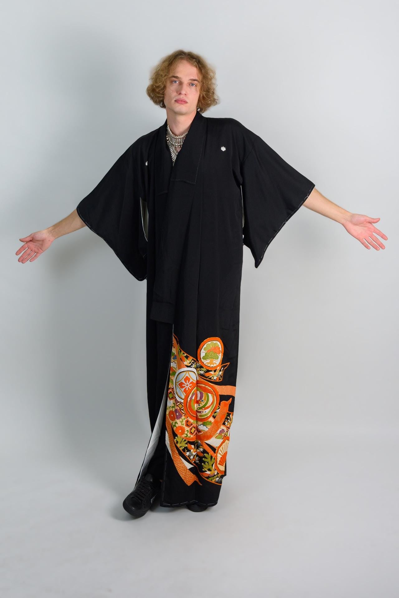 Handmade Japanese Kimono: Oracle Fire Mystic Boho Robe