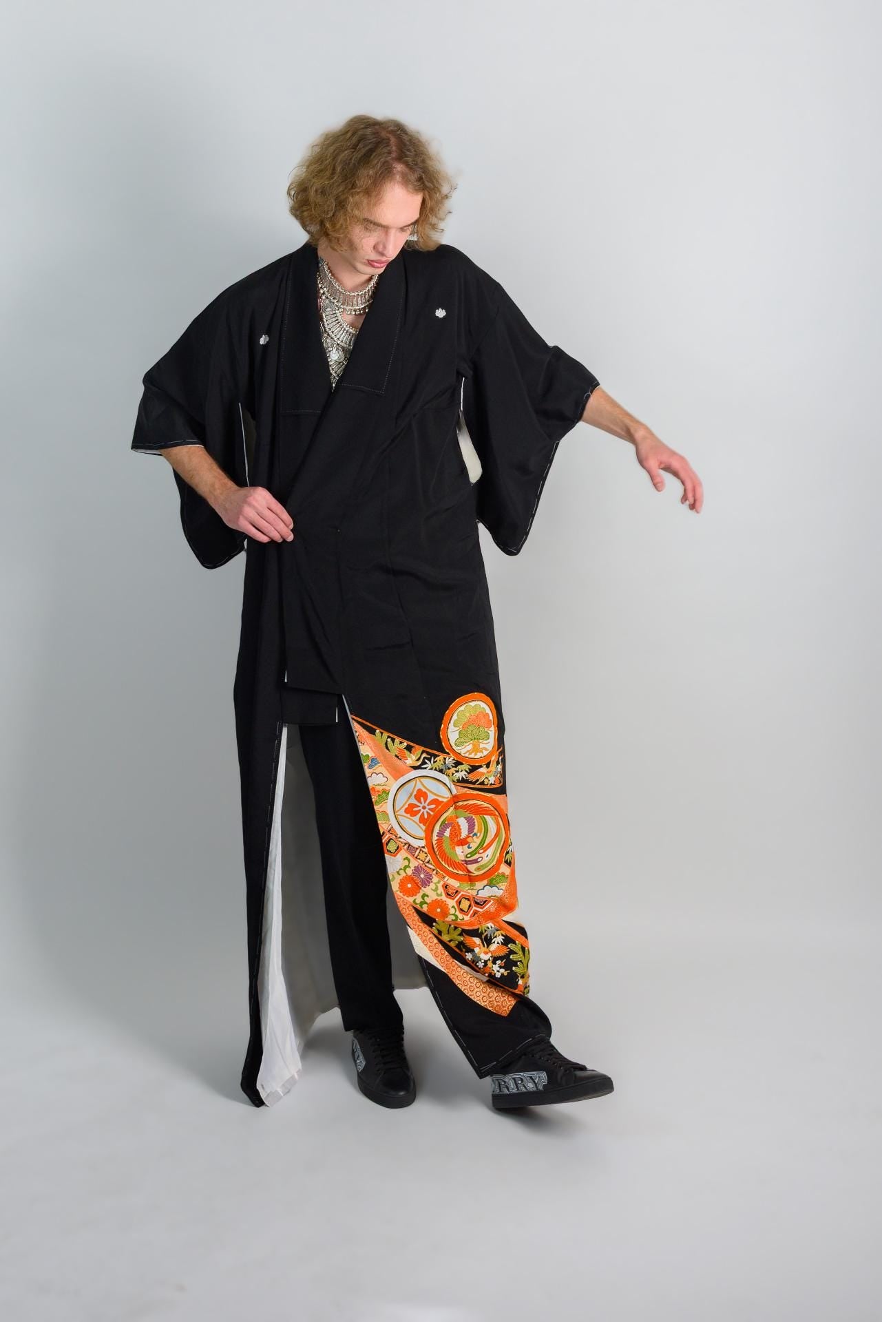 Handmade Japanese Kimono: Oracle Fire Mystic Boho Robe
