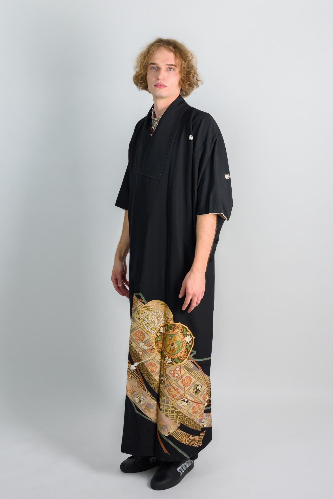 Mens Black Kimono Robe | Golden Oracle, Japanese Festival Wear