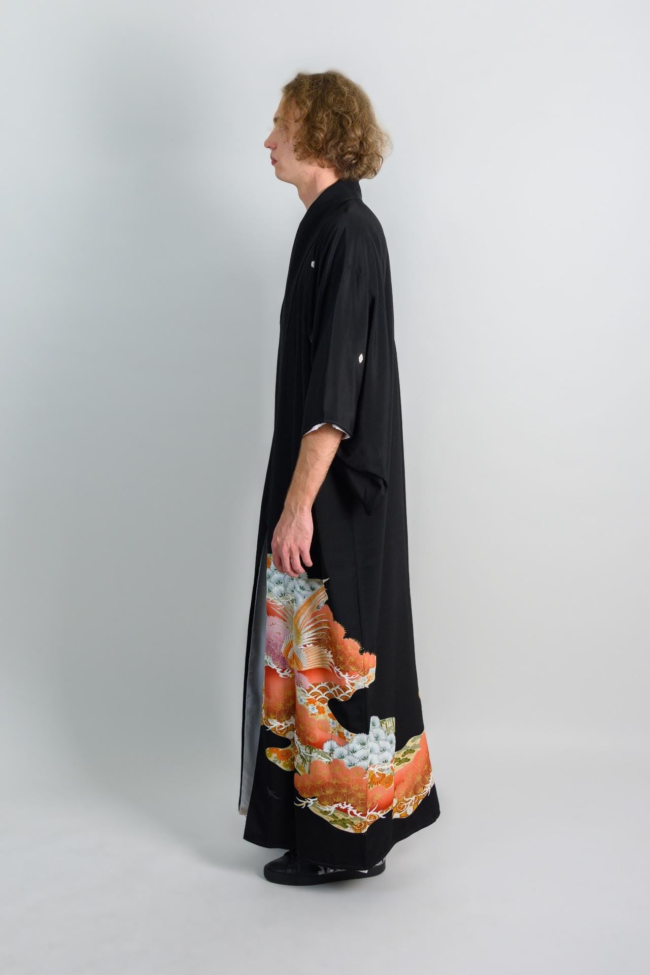 Handmade Japanese Kimono: Dragon Bloom Phoenix Robe
