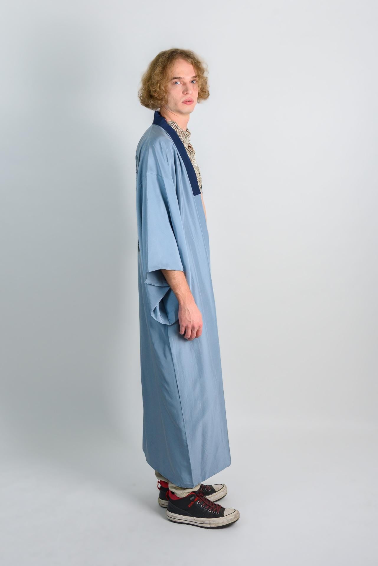 Celestial Bridge Kimono Robe | Japanese Indigo Handmade Fashion