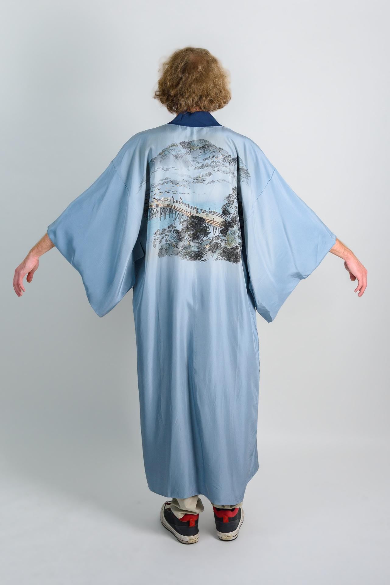 Celestial Bridge Kimono Robe | Japanese Indigo Handmade Fashion