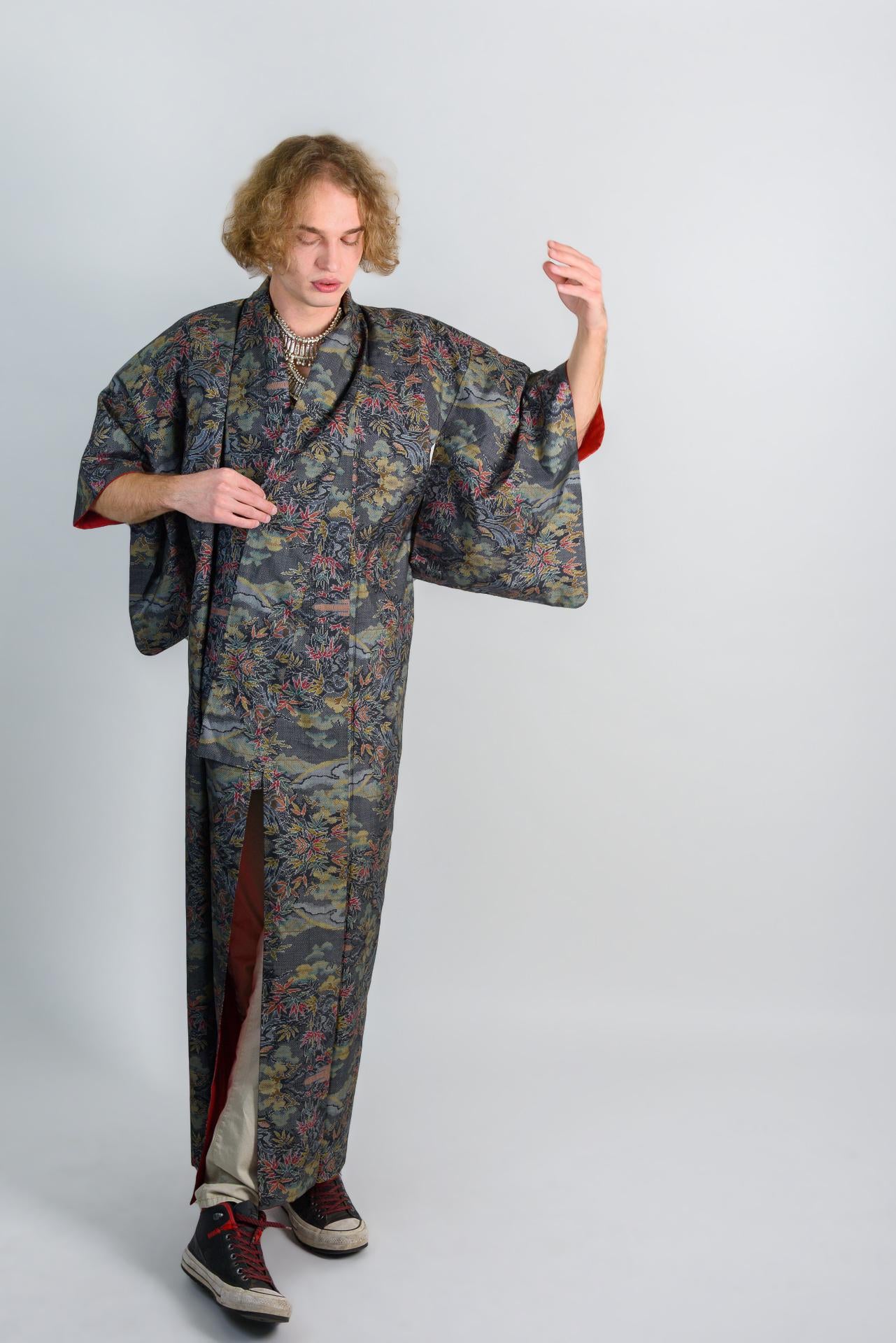 Forest Spirit Kimono Robe: Handmade Japanese Bohemian Style