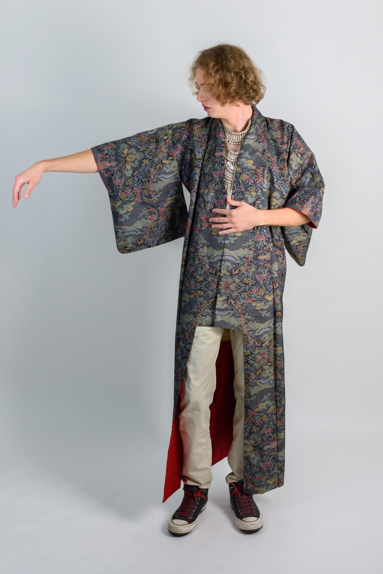 Forest Spirit Kimono Robe: Handmade Japanese Bohemian Style