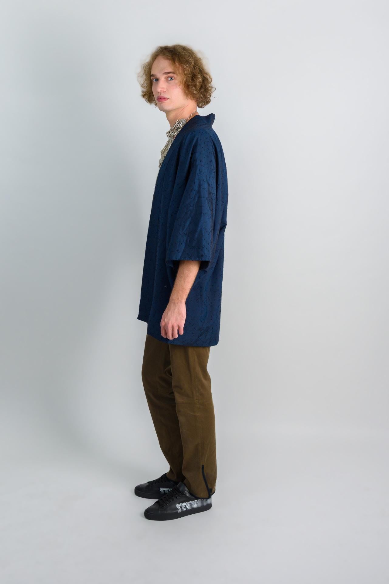 Midnight Ink Haori (羽織 – haori) – Japanese Men’s Short Kimono Jacket