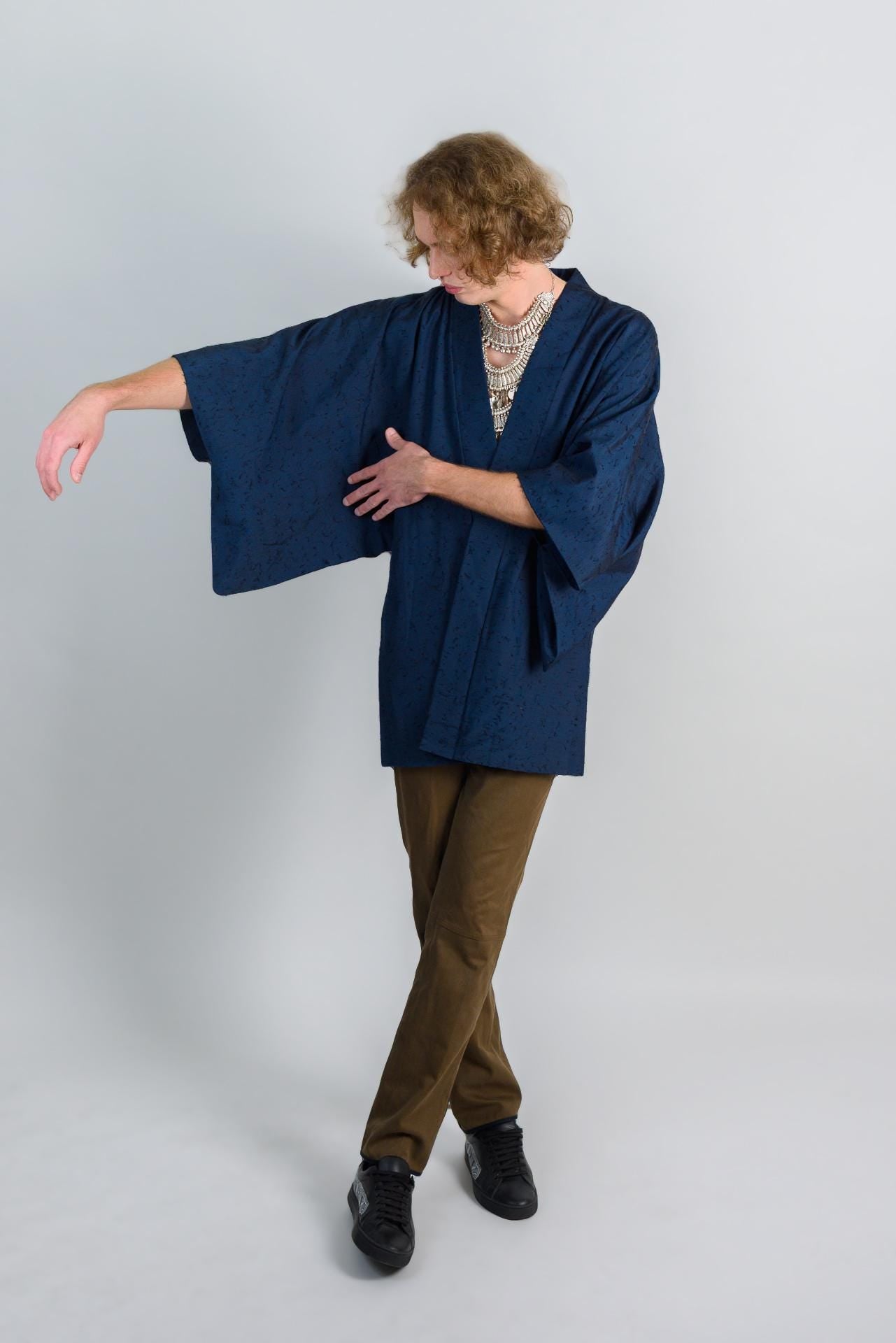 Midnight Ink Haori (羽織 – haori) – Japanese Men’s Short Kimono Jacket