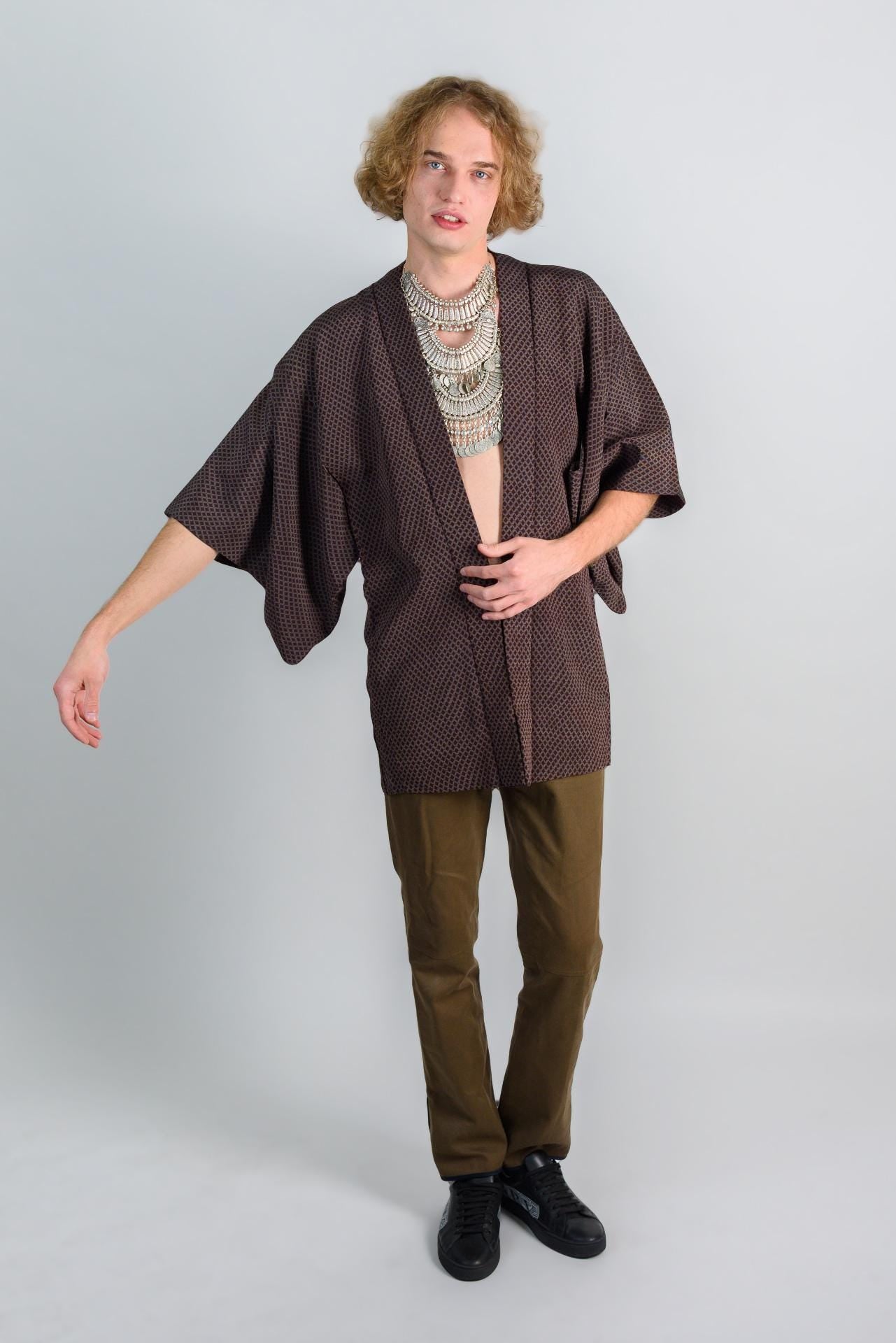 Earth Ember Haori (羽織 – haori) – Japanese Men’s Short Kimono Jacket