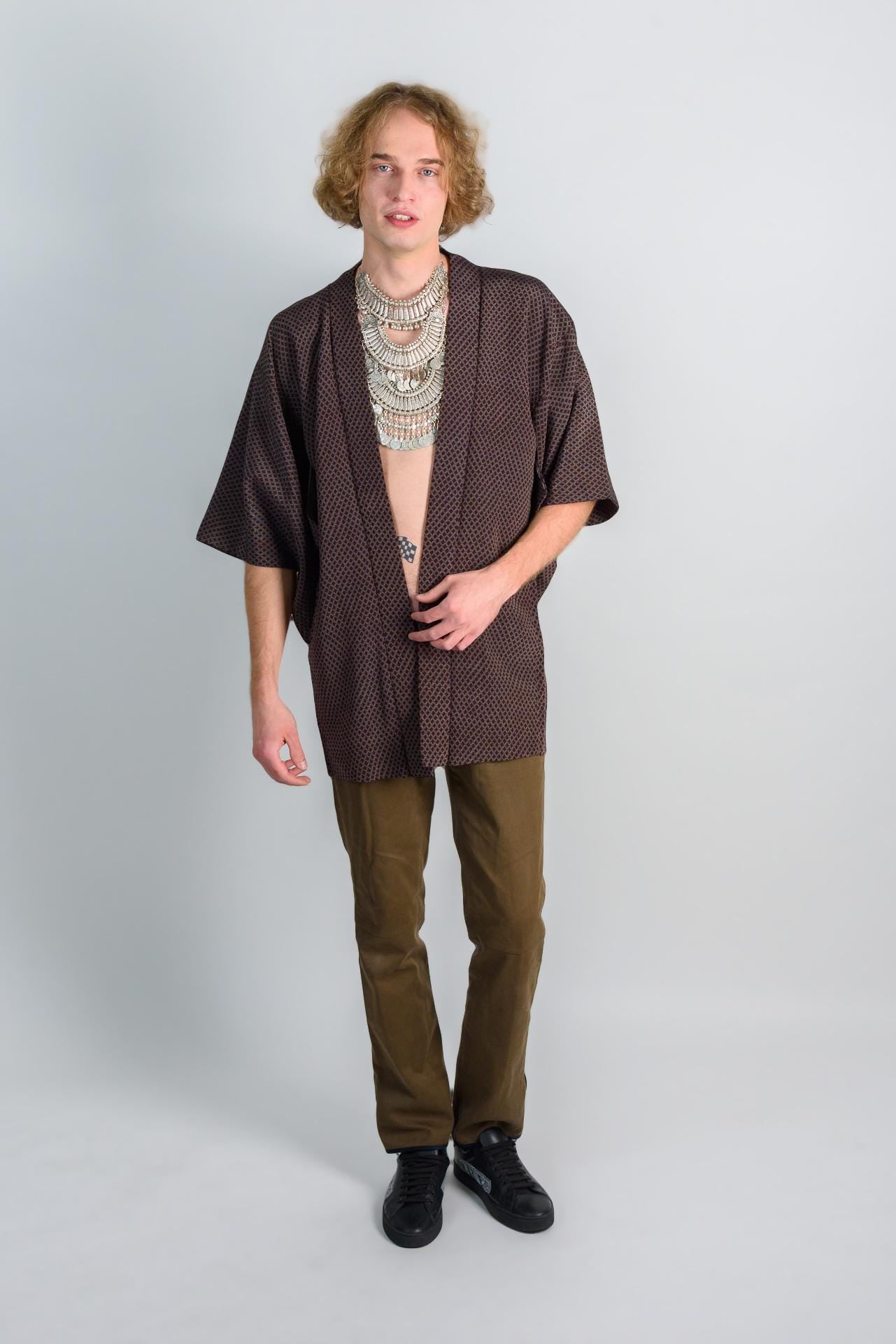 Earth Ember Haori (羽織 – haori) – Japanese Men’s Short Kimono Jacket