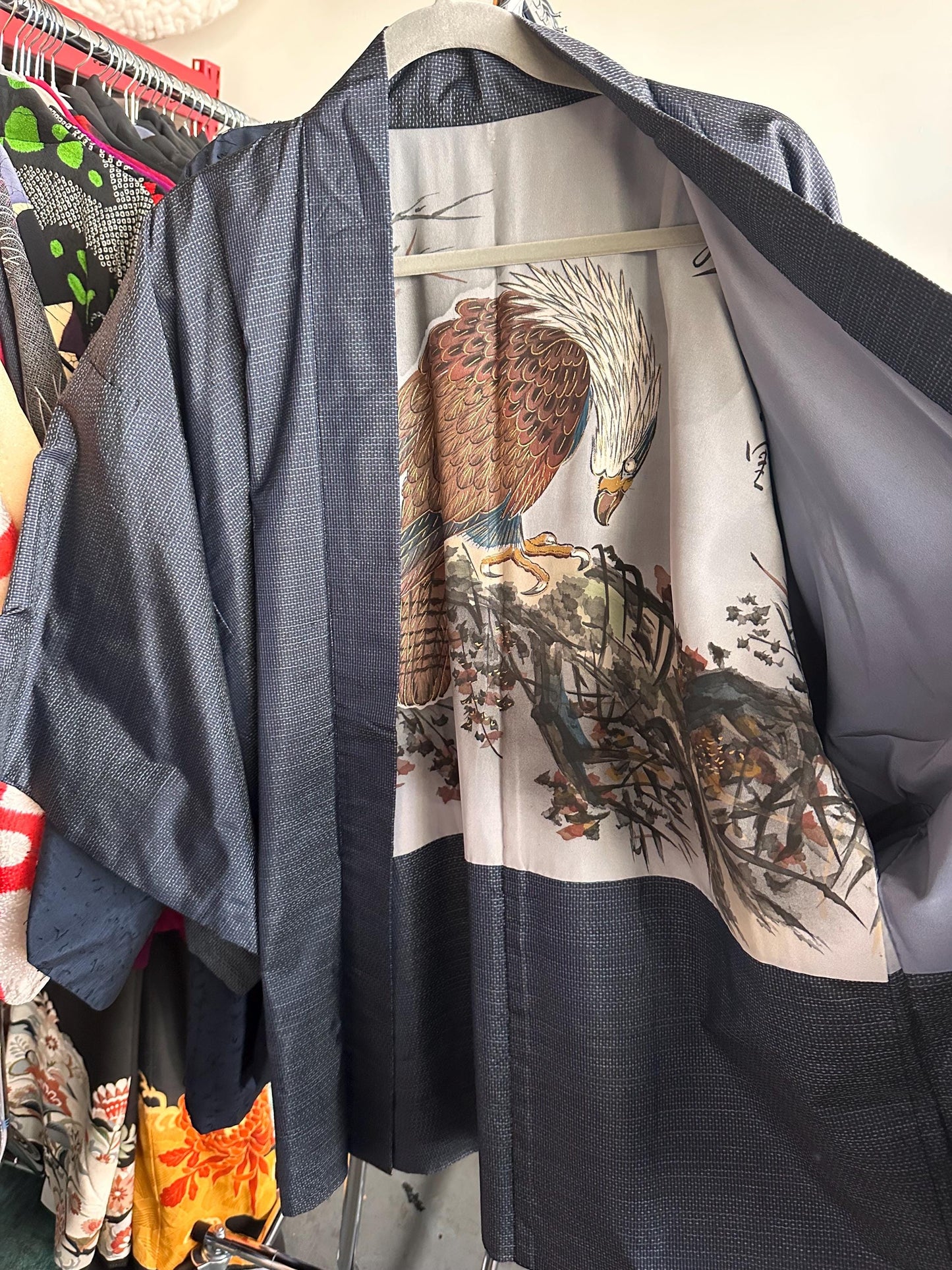Indigo Grid Haori (羽織 – haori) – Men’s Japanese Urban Kimono Jacket
